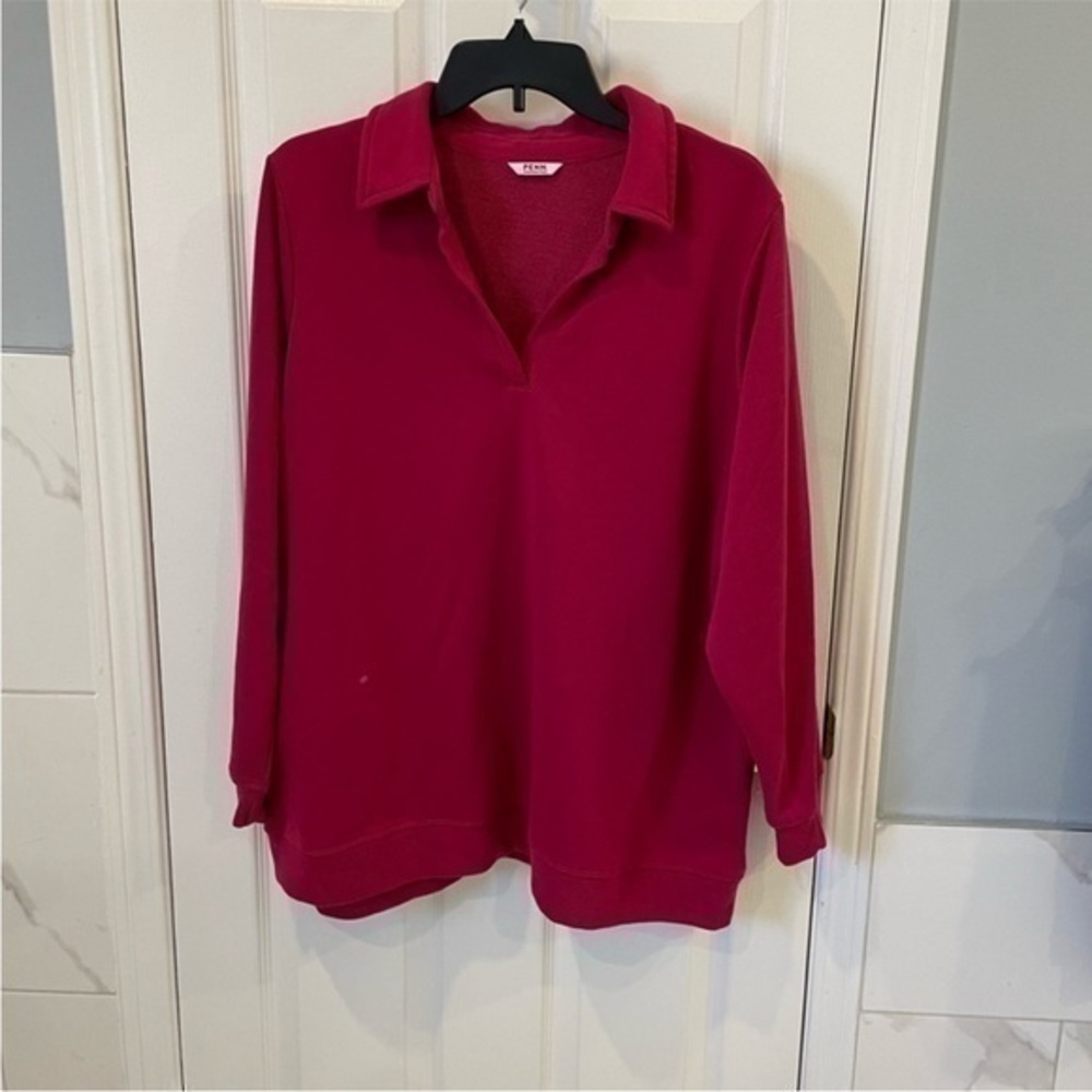 Pink Long Sleeves Collared Top - Picture 8 of 9